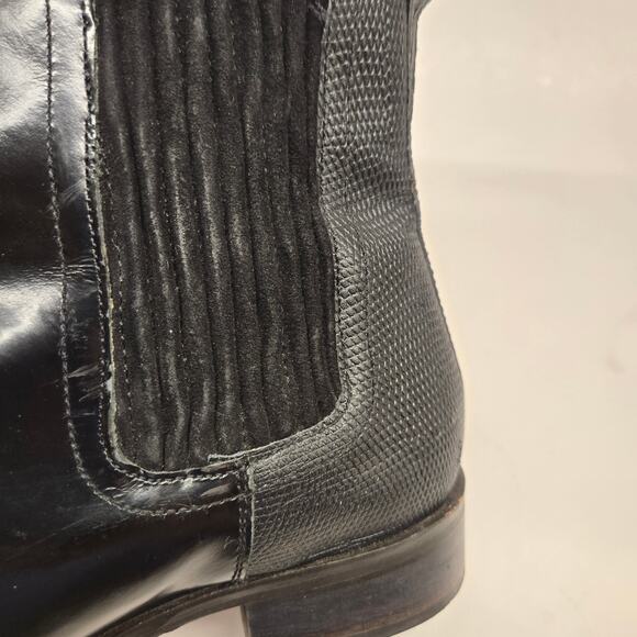 Kurt Geiger Sloane Chelsea Ankle Boot in Black Leather Mixed Textures, 39-US 8.5 - Picture 3 of 12